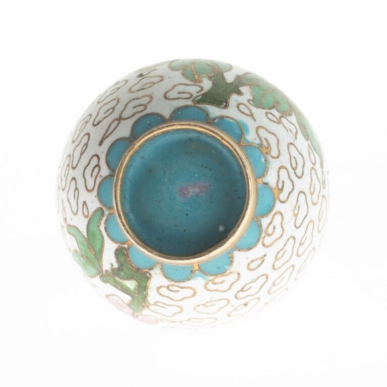 Small Chinese Cloisonne Enamel Bronze Blossom Vase photo furniture