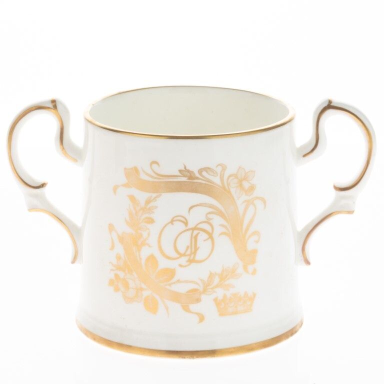 Royal Commemorative Princess Diana & Prince Charles Wedding Gilt Porcelain Cup