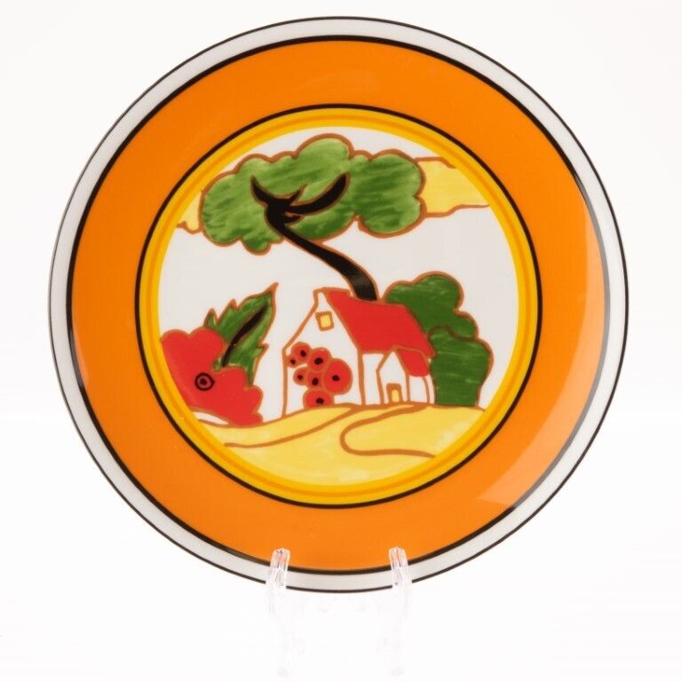 Limited Edition Clarice Cliff Bizarre Series “Red Roofs” Porcelain Plate By Wedgwood