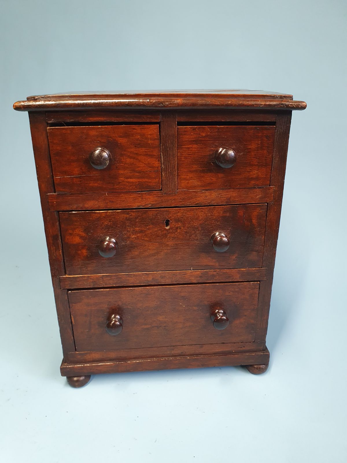 Early 19 Century Miniature Pine Chest Of Drawers