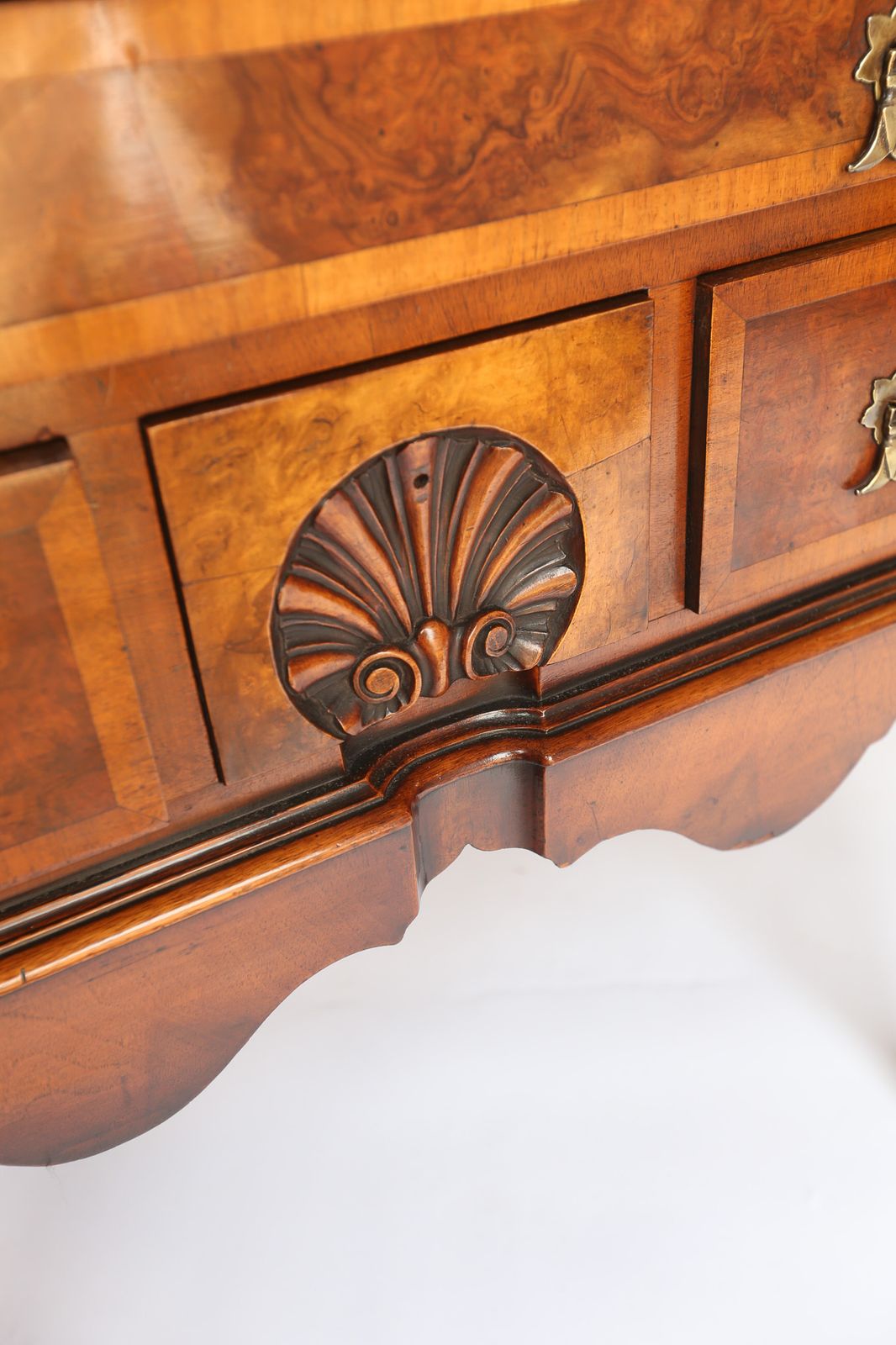 Georgian Style Walnut & Carved Bureau Circa 1930s photo vintage