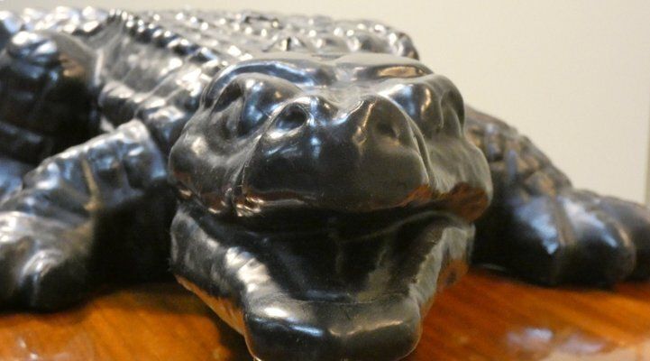 Handmade Black Edition Big Krokodil Candle By Wiedemann 1861, Germany, 1990s photo buy