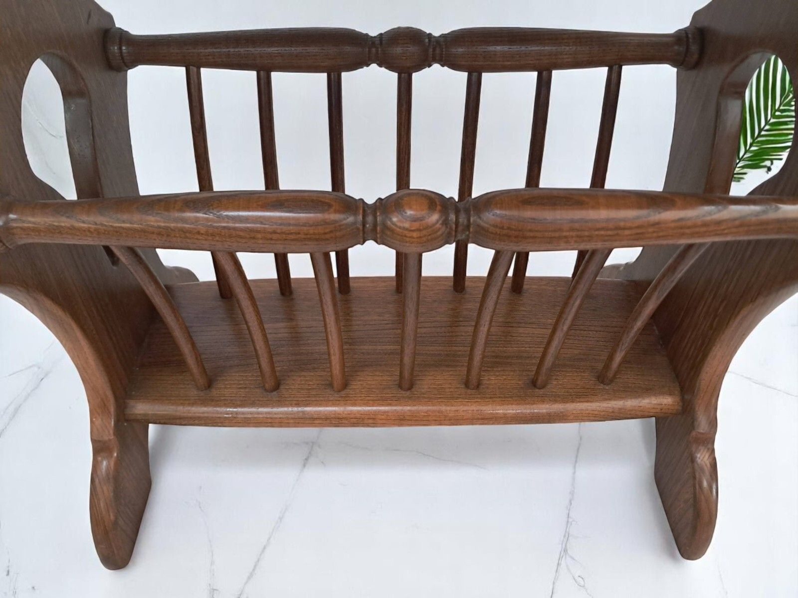 Vintage Ercol Magazine Rack Side Table Solid Elm Chaucer 974 | 1990's Vgc photo vintage