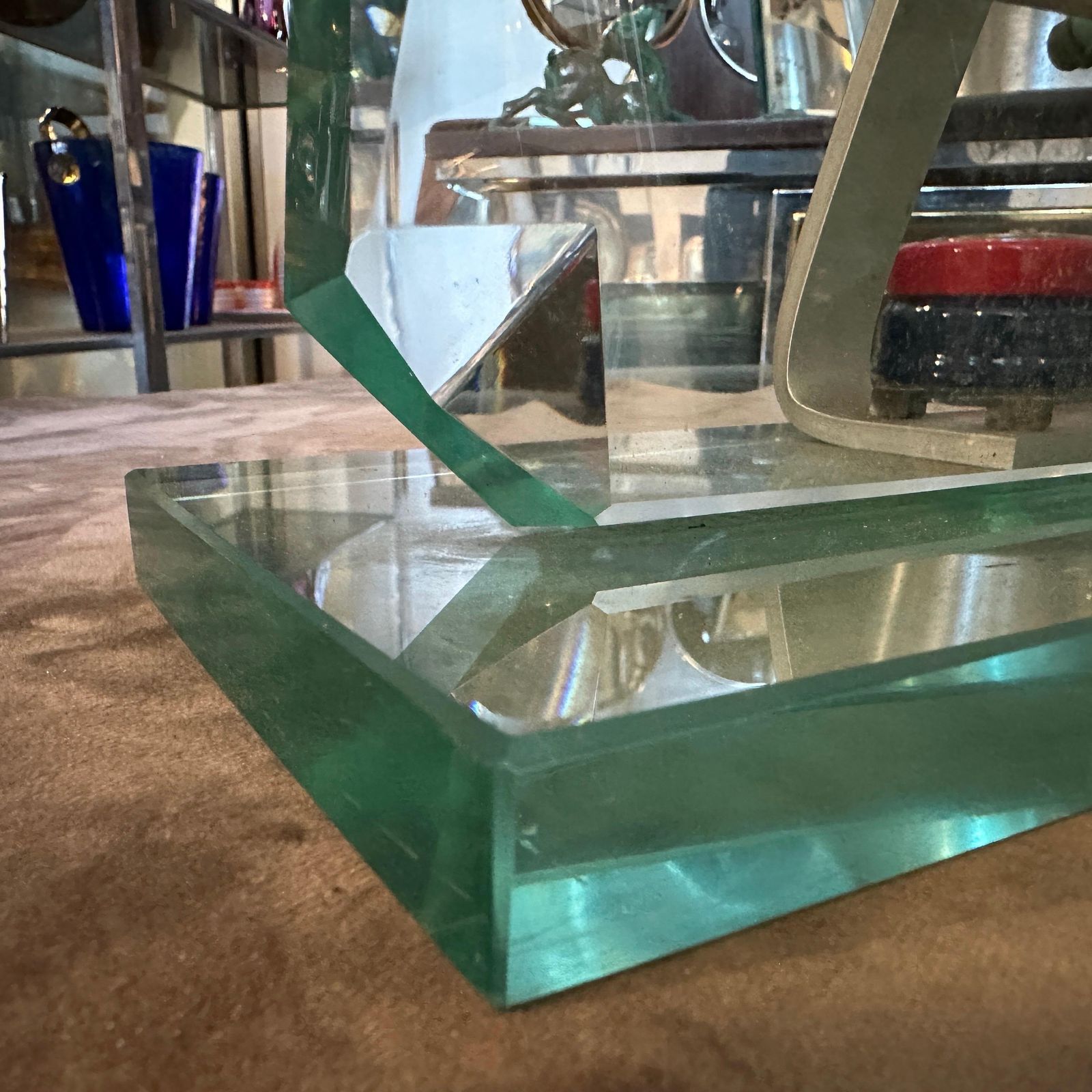 1950s Fontana Arte Style Mid Century Modern Verde Nilo Glass Picture Frame photo buy