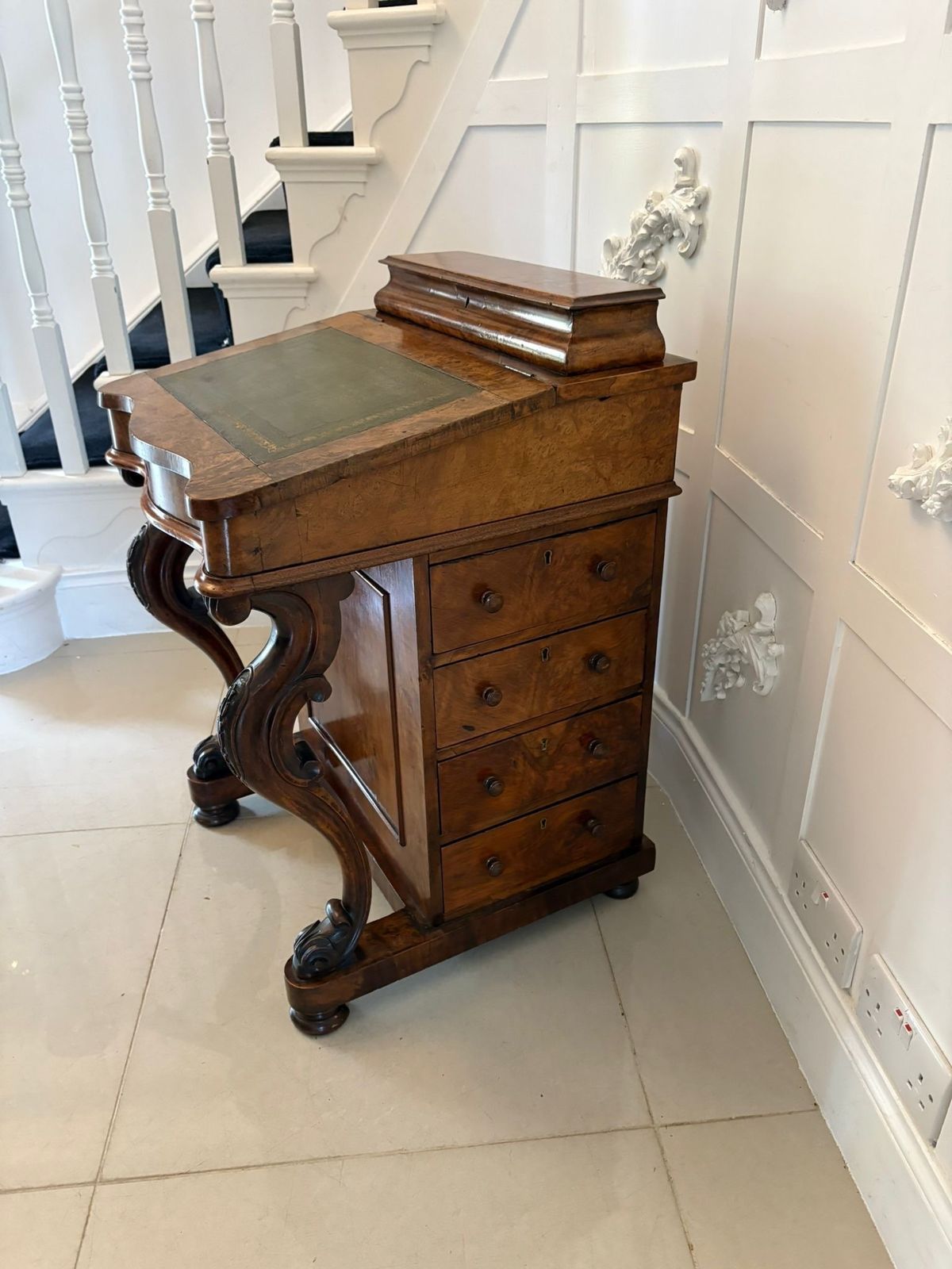 Antique 19th Century Quality Burr Walnut Freestanding Davenport photo 1595.0