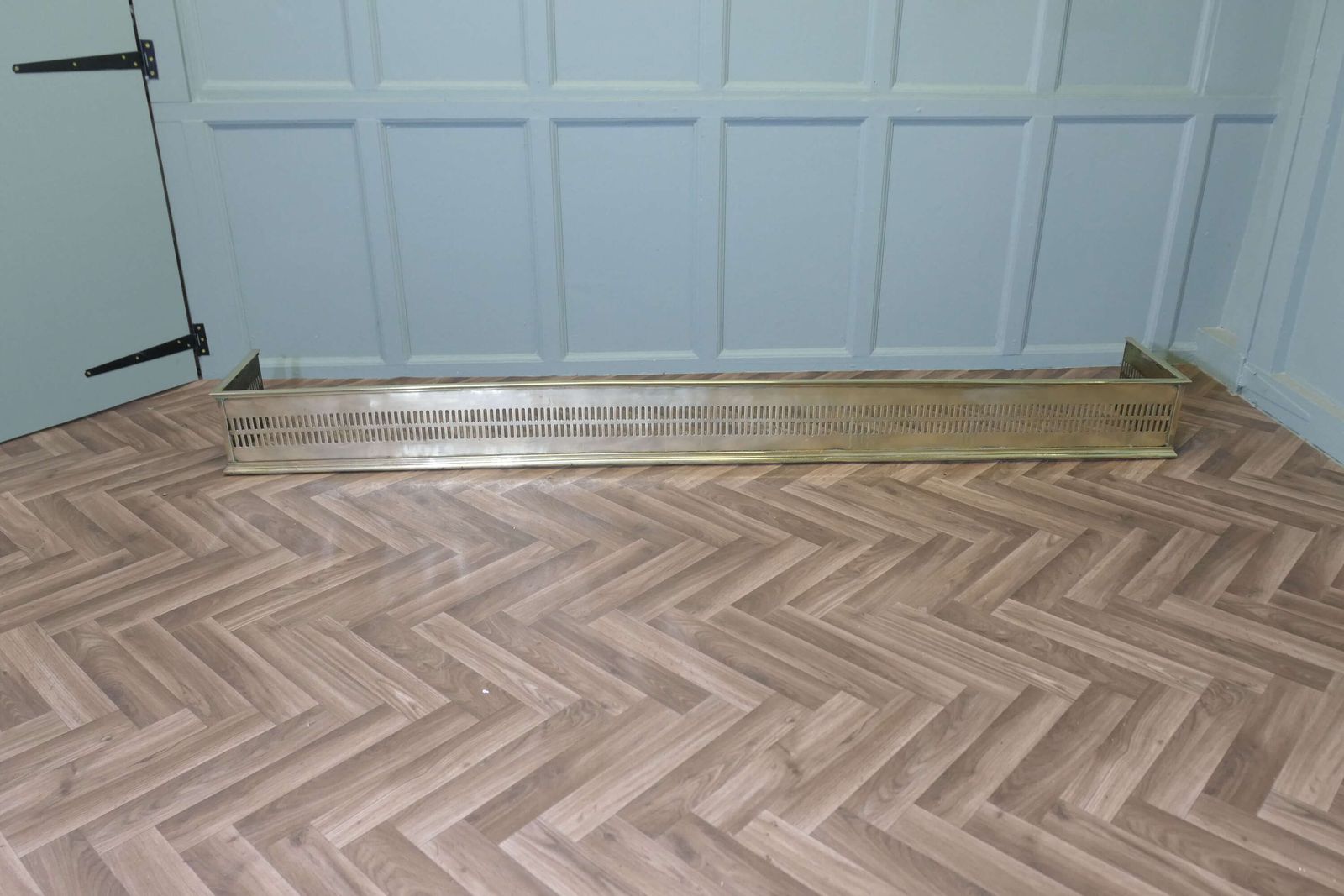 Very Long 19th Century Pierced Brass Fender (7ft 6” Long) photo vintage