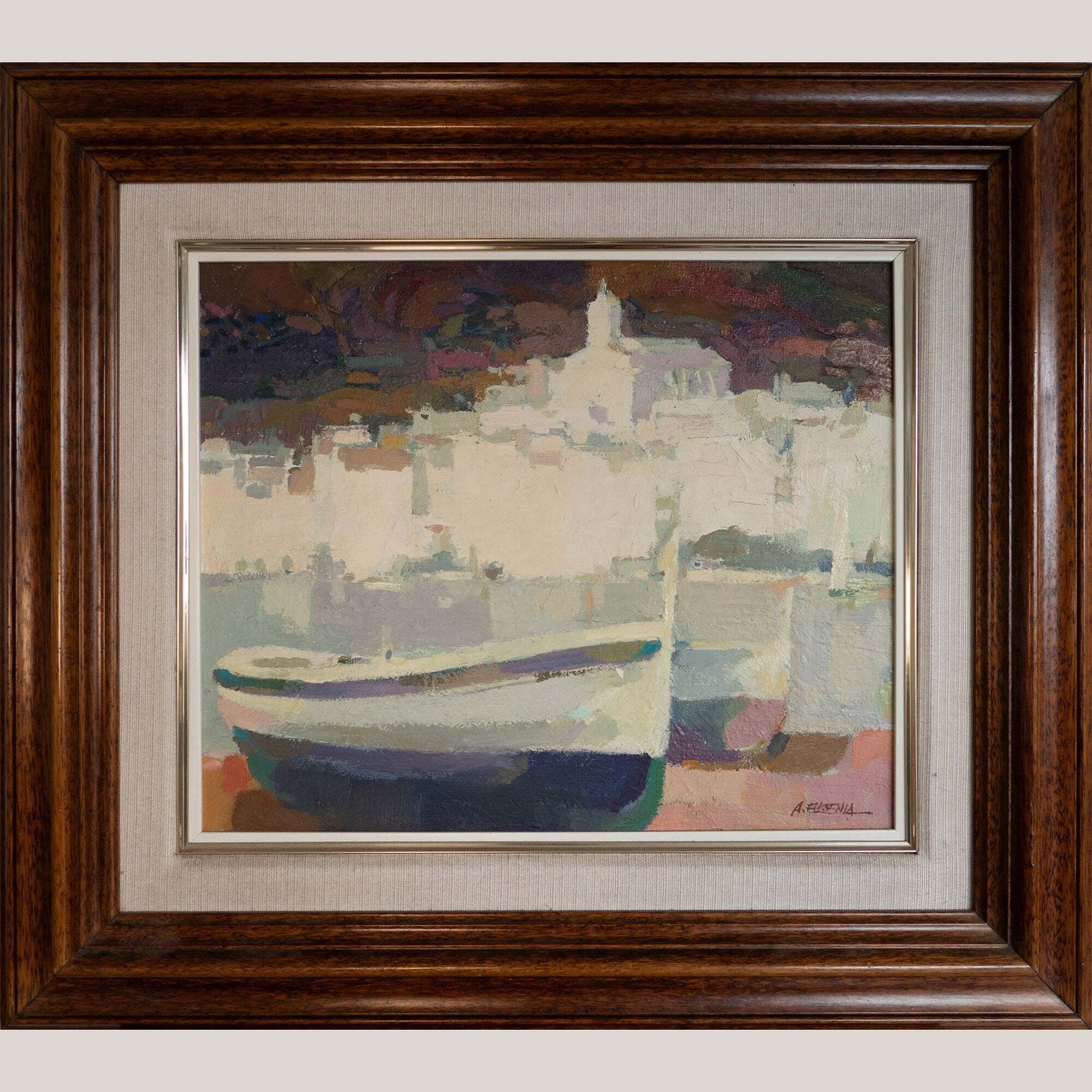Cadaqués Haven Costa Brava Impressionistisch Olieverf Op Doek photo furniture