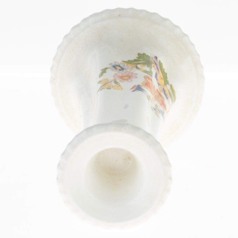 Aynsley Porcelain Ceramic Floral Butterflies Candle Holder photo for sale