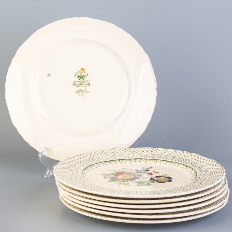Seven Mason’s Ironstone Ceramic Porcelain Paynsley Pattern Plates photo furniture