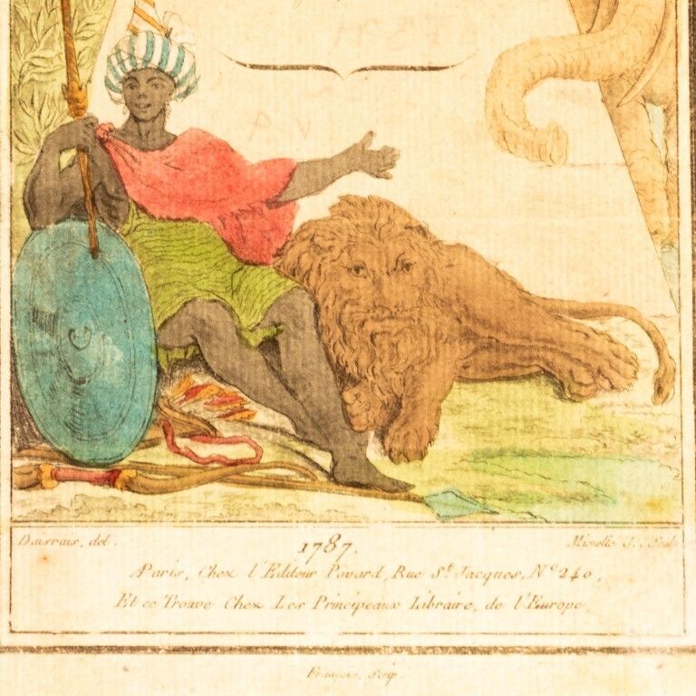 Antique 18th Century Coloured Ganymede Engraving Costumes Civils photo furniture