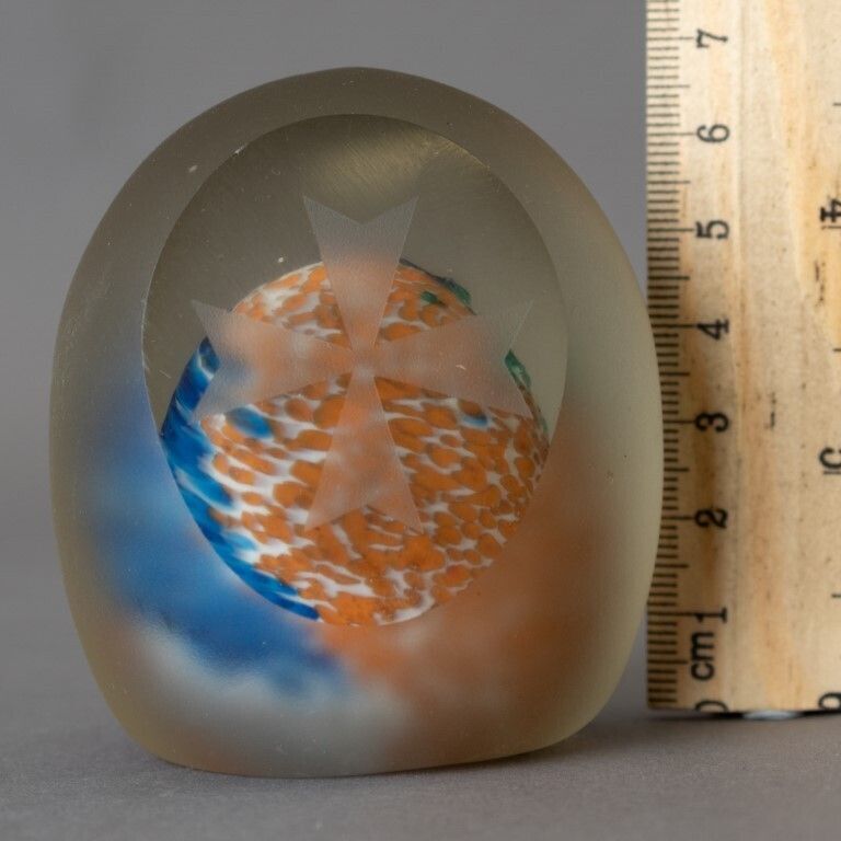 Hand Blown Maltese Frosted Glass Paperweight photo Home Decor