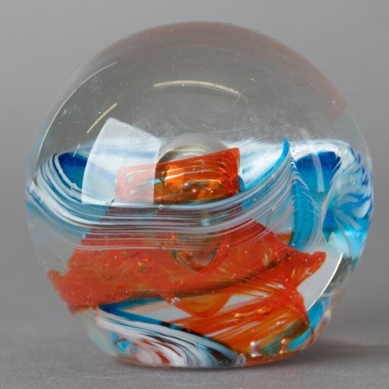 Mid Century Hand Blown Glass Paperweight