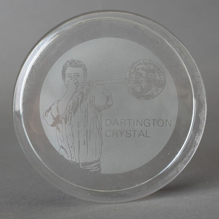 Dartington Engraved Crystal Glass Paperweight