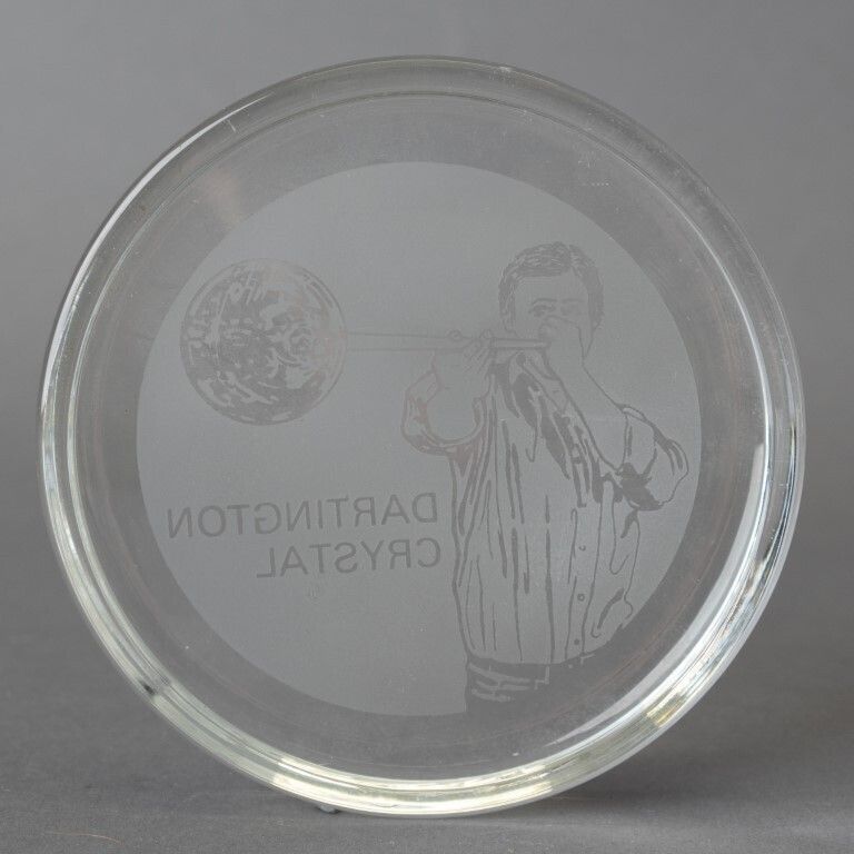 Dartington Engraved Crystal Glass Paperweight photo furniture