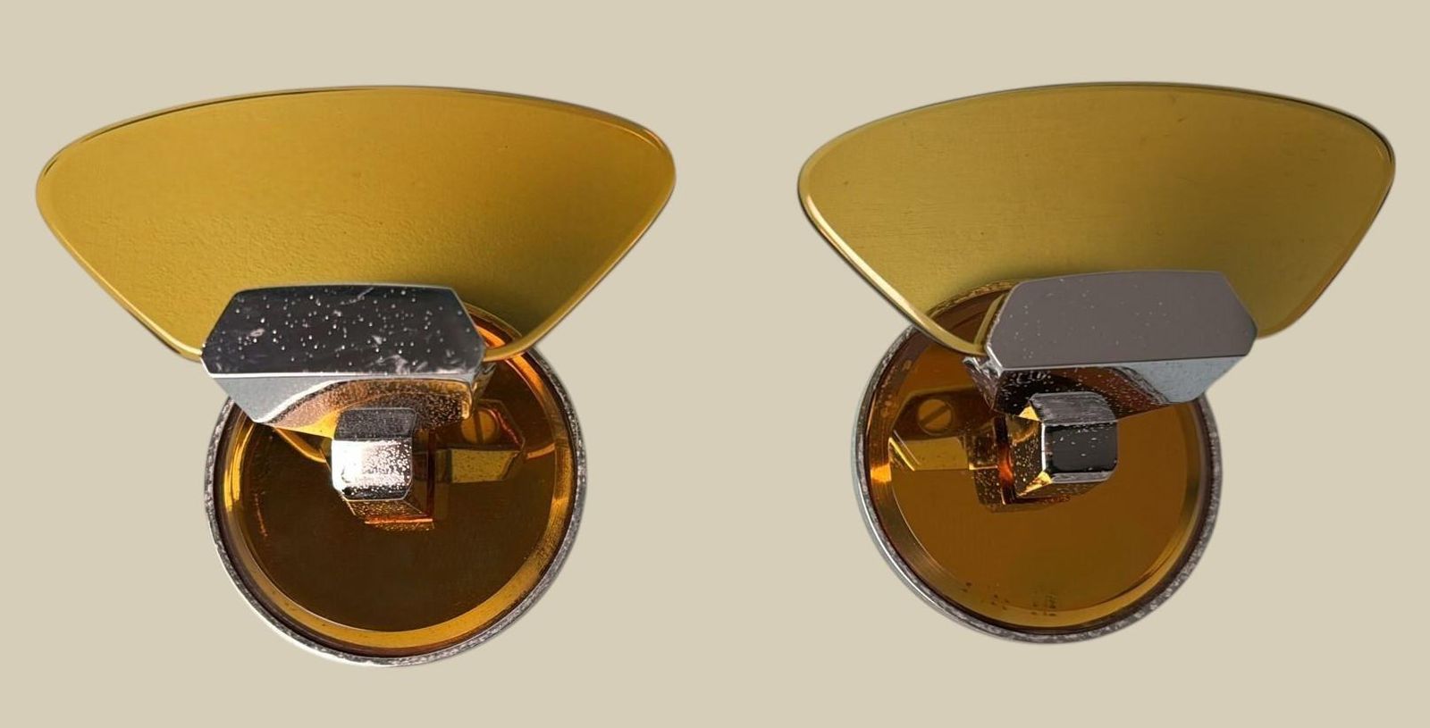 Veca For Fontana Arte Pair Of Italian Wall Hooks In Steel And Crystal photo furniture