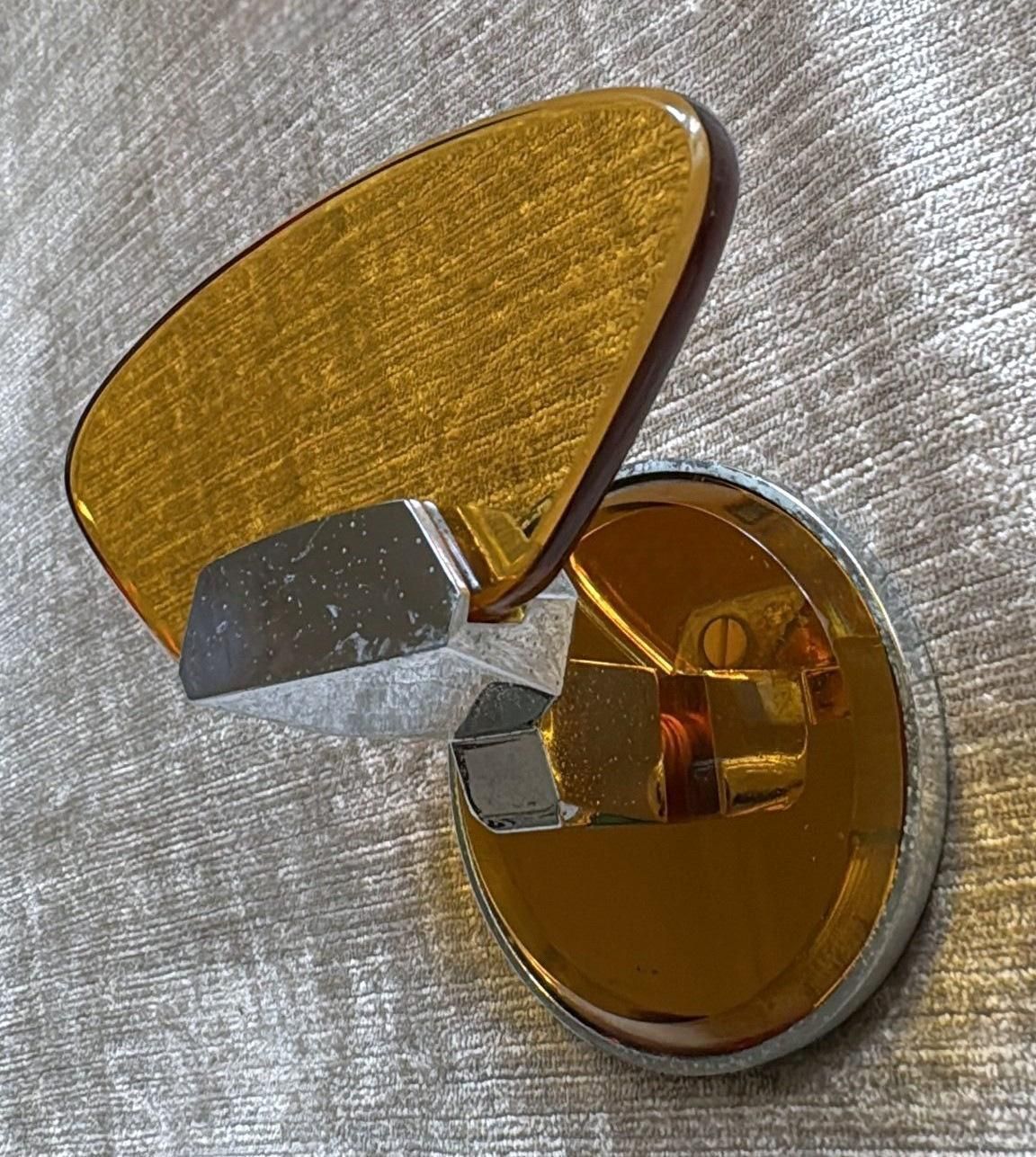 photo buy Veca For Fontana Arte Pair Of Italian Wall Hooks In Steel And Crystal