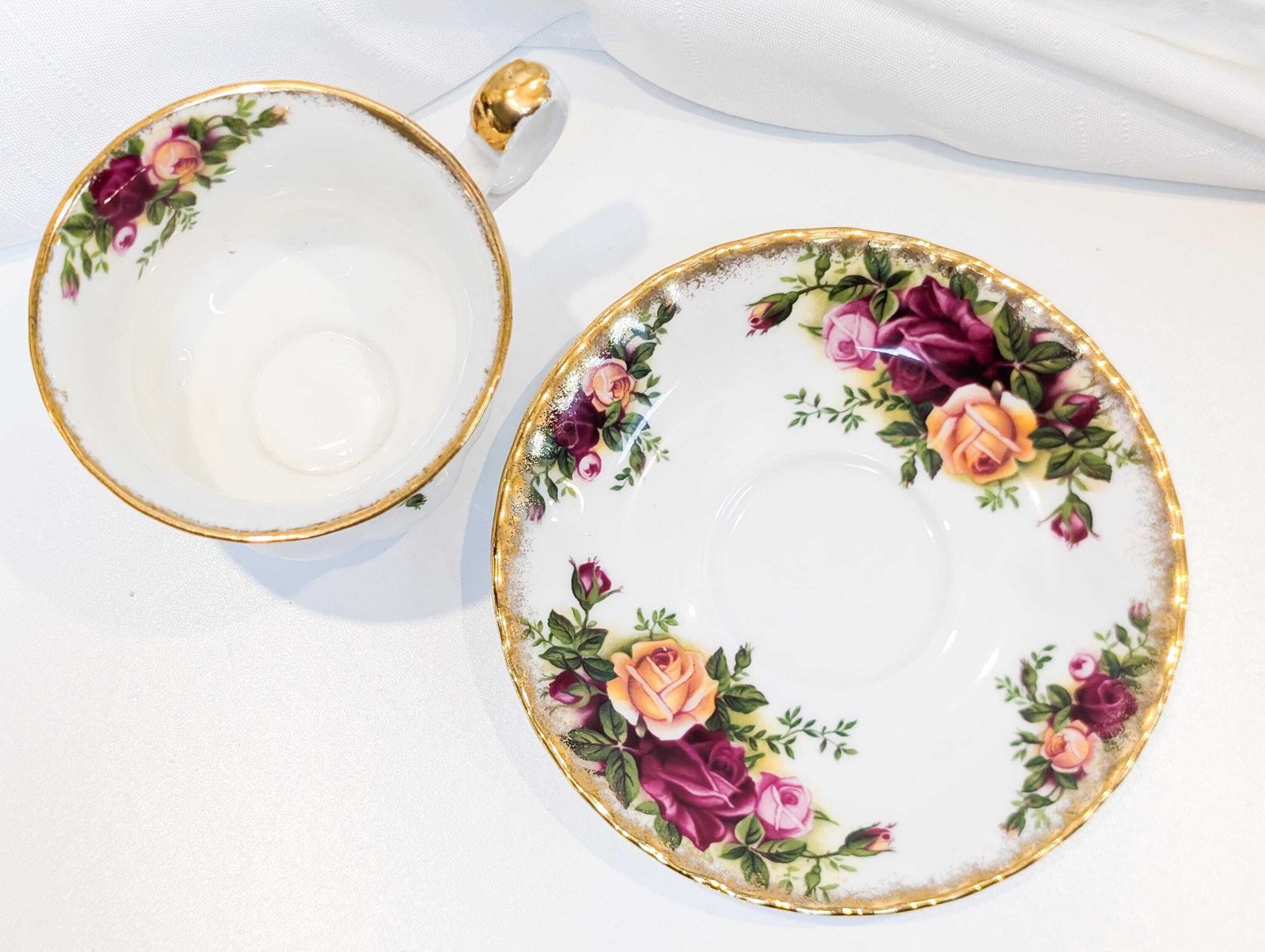 First Edition, 1st Quality Royal Albert Old Country Rose Small Teacup And Saucer Set Of 6. Made In England 1960s In Perfect Condition. photo buy