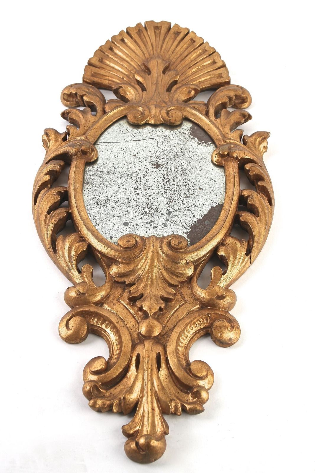 photo for sale Pair Of 19th Century Italian Gilt Wall Mirrors, Handcarved   It Ca. 1850