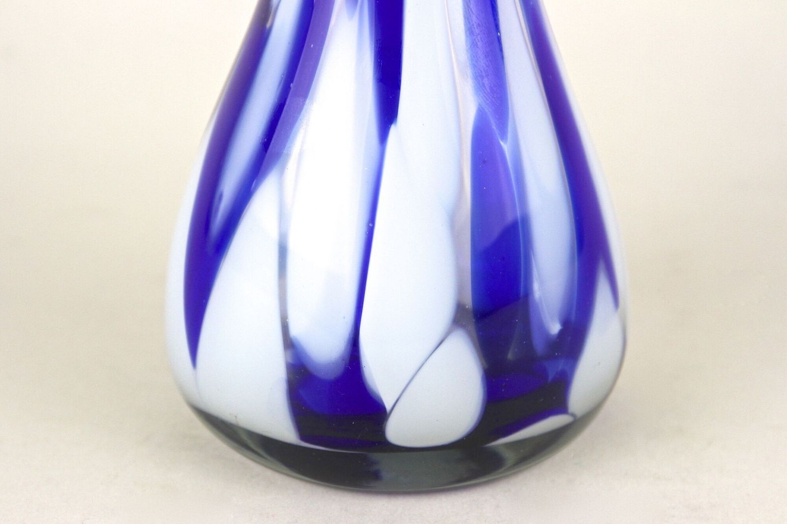 Mid Century Dark Blue/ White Murano Glass Vase, Italy Ca. 1970 photo Home Decor