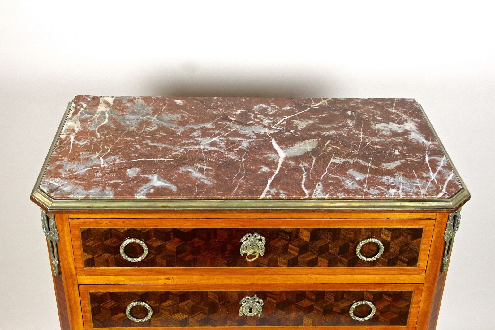 19th Century Marquetry Chest Of Drawers, Transitional Style, France Ca. 1870 photo furniture