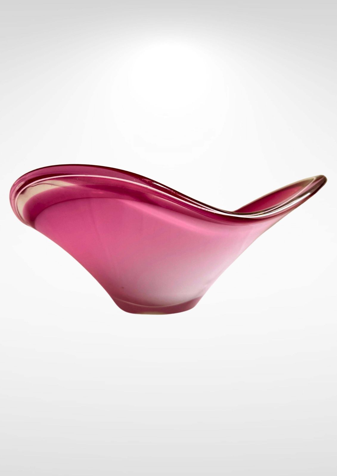 Paul Kedelv For Flygfors Sweden 'Coquille' Huge 6kg Centrepiece Pink Bowl Signed photo for sale
