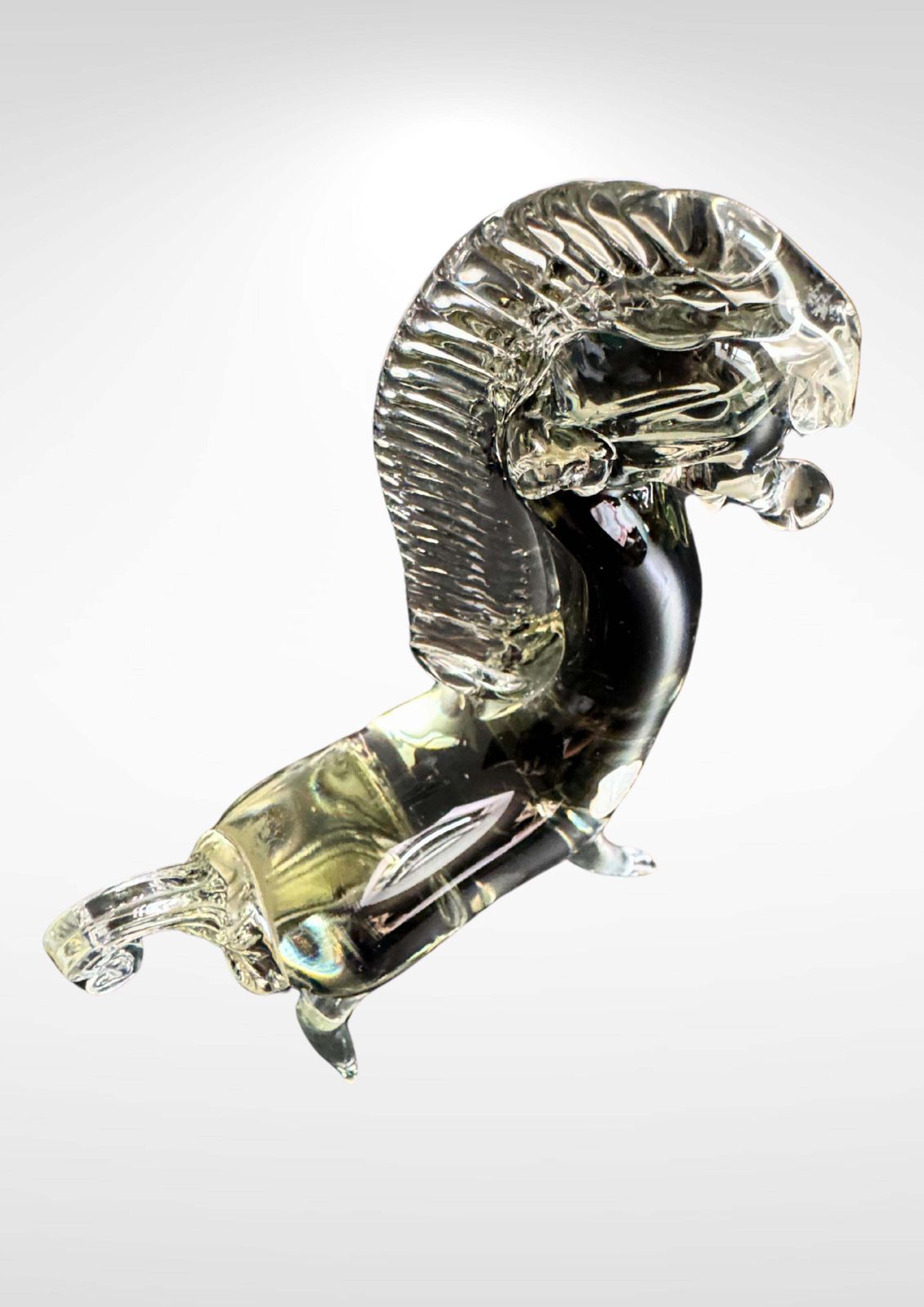 Mid Century Murano Glass Horse By Seguso With Silver Foil Label photo Art