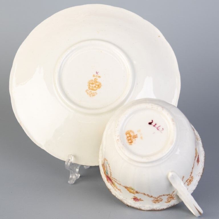 Antique Art Nouveau Bow Porcelain Ceramic Teacup & Saucer photo furniture