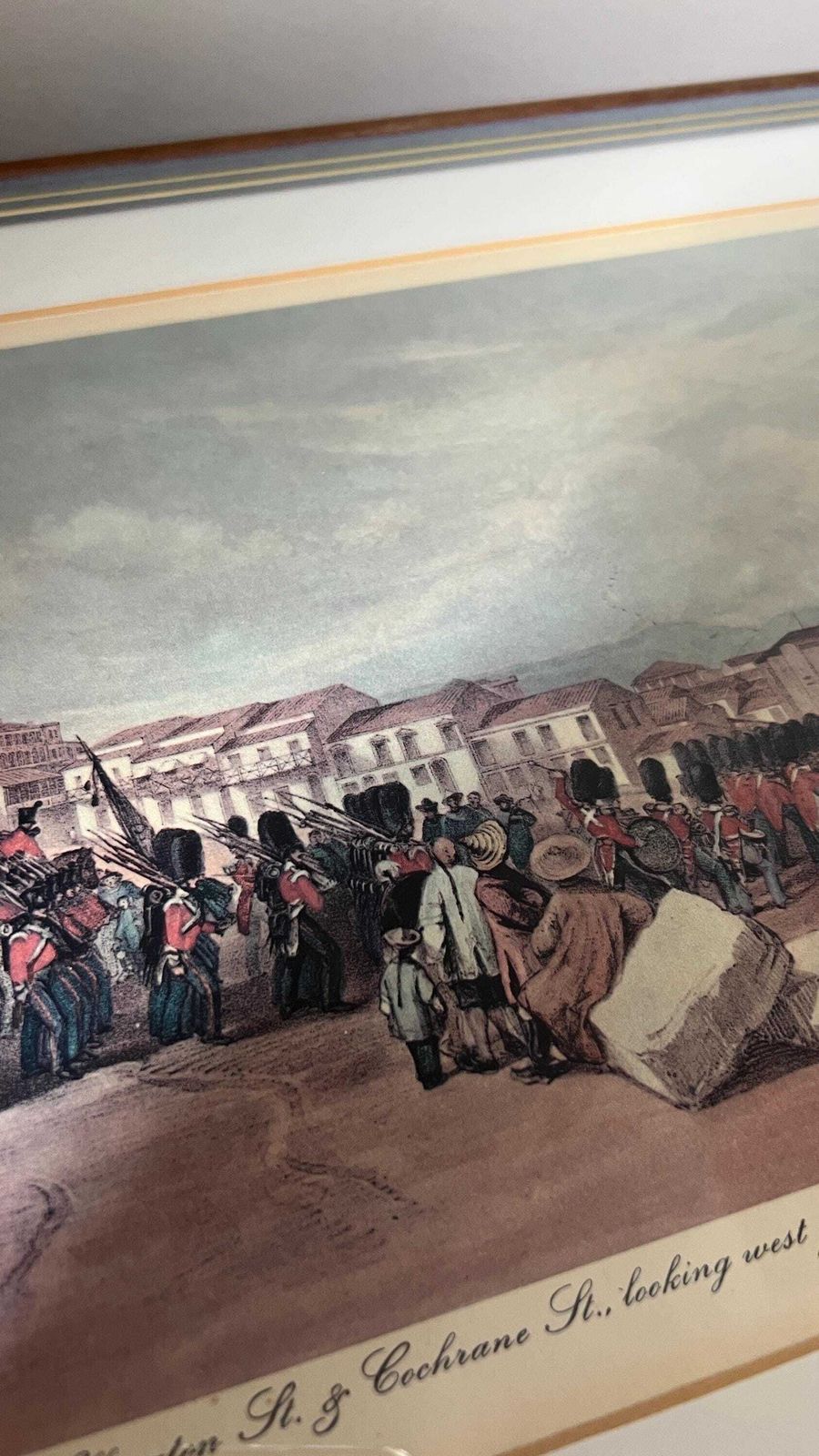 Vintage Reproduction Of 1846 Hong Kong Street Scene By Murdoch Bruce, Lithograph By Andrew Maclure photo Art