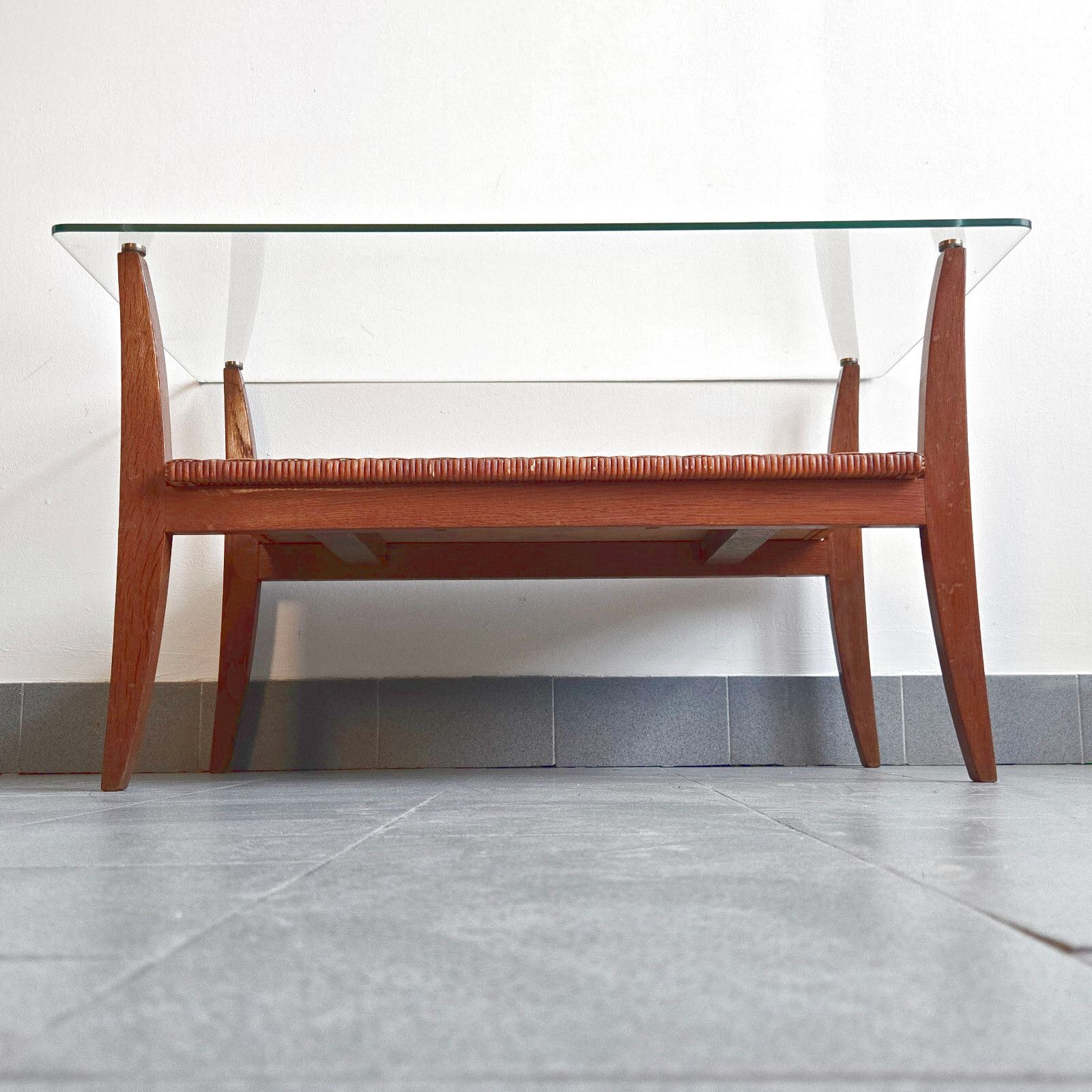 photo buy Stunning Vintage 1960s Heter Rattan Brass & Glass Coffee Table 60s 1960s