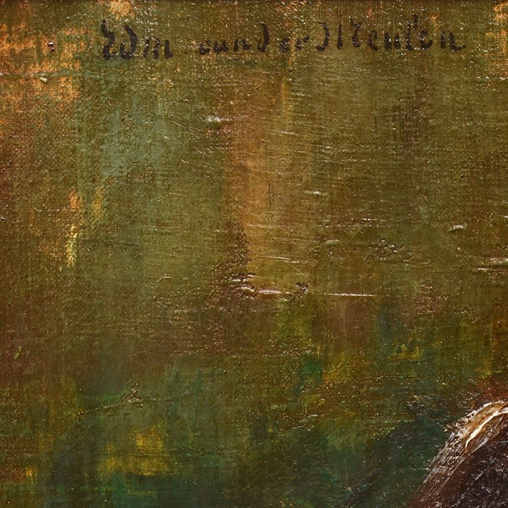 Antique Painting, Black Dogs Portrait, Setter Gordon, Oil On Canvas, 19th Century. (Qa660) photo 1700.0