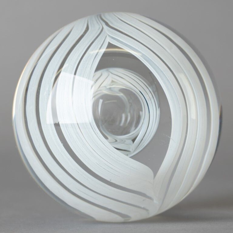 Mid Century Signed Hand Blown Glass Paperweight photo furniture