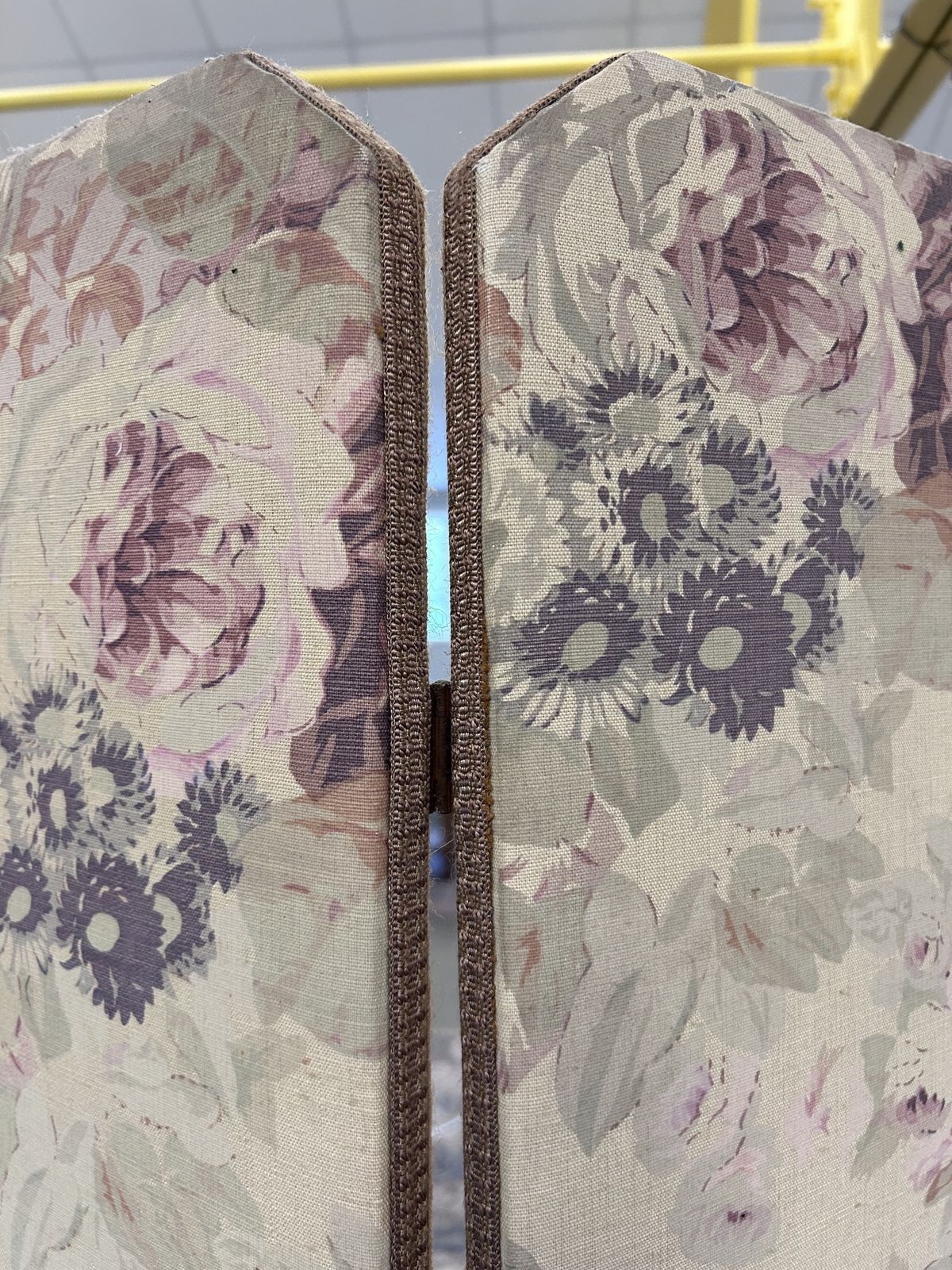 Upholstered 4 Panelled Room Divider Finished In Bennison Fabric photo for sale