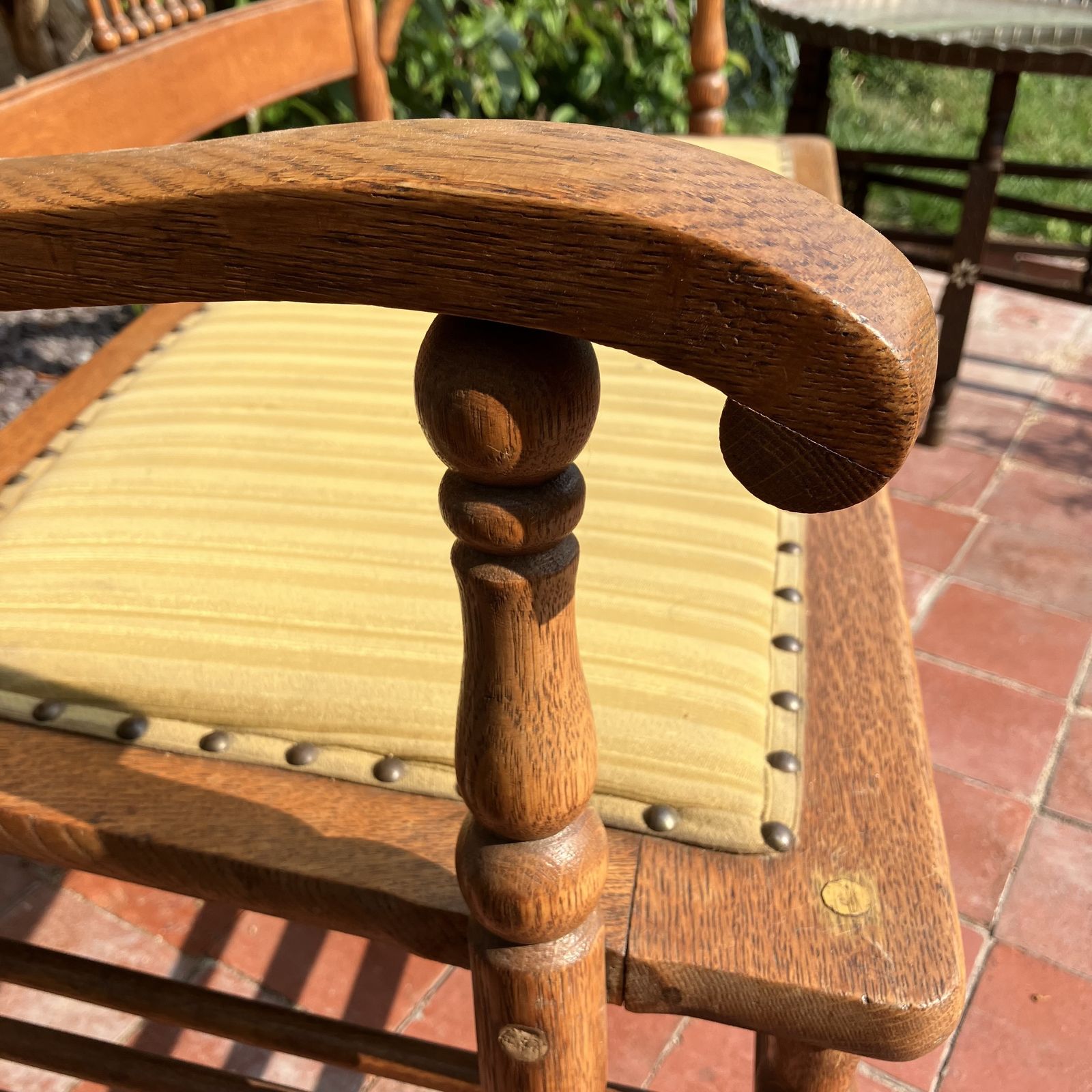 An American Arts & Crafts Two Seater Oak Bench From Haywood Wakefield photo 675.0