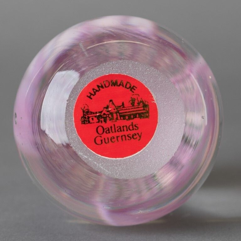 Mid Century Guernsey Island Studio Hand Blown Glass Paperweight photo for sale