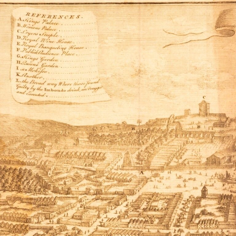 The City Of Loango Antique 18th Century Engraving Map photo furniture