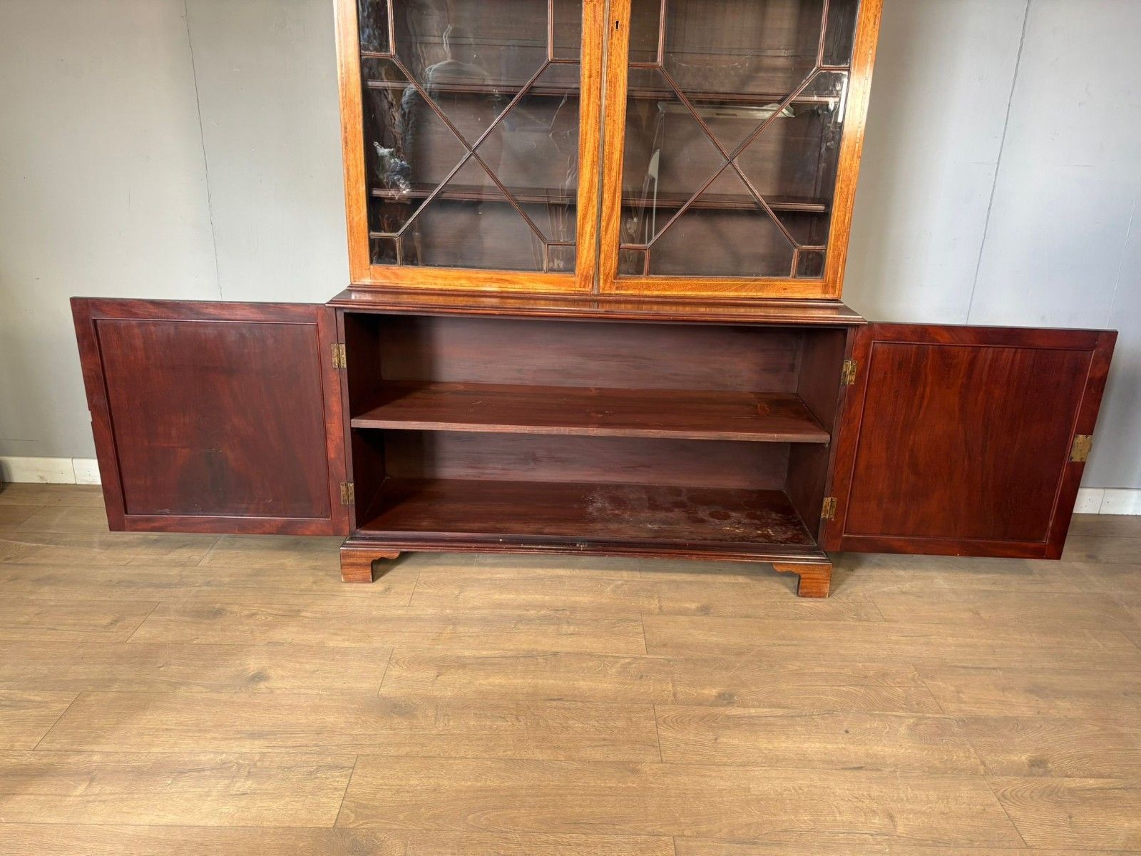 photo furniture Inlaid Mahogany Astragal Glazed Cupboard Bookcase