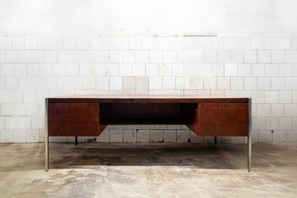 Large Six Drawer Center Desk By Florence Knoll Bassett For Knoll International, 1960s