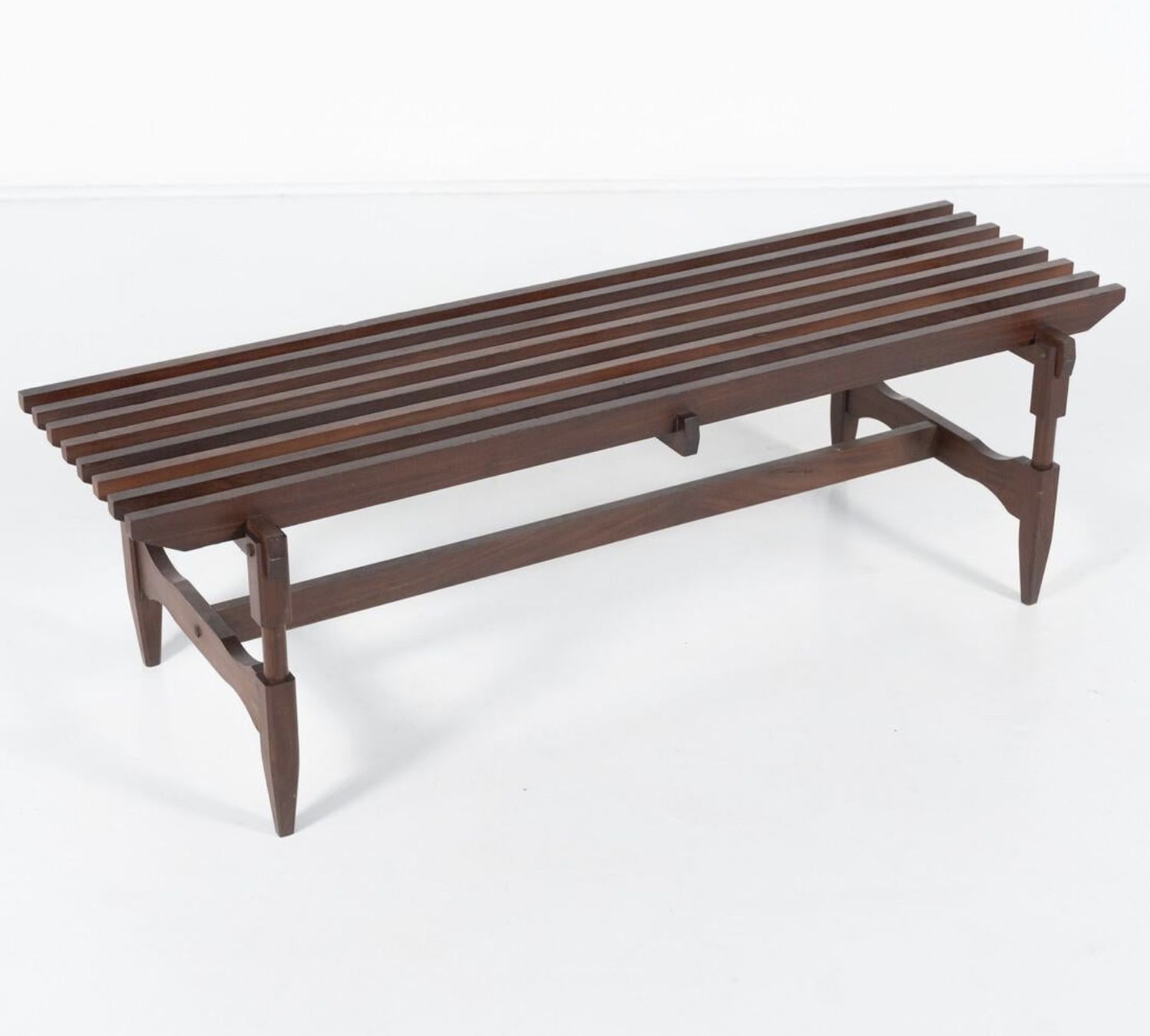 Mid Century Modern Wooden Bench By Ico And Luisa Parisi, Italy, 1950s photo vintage