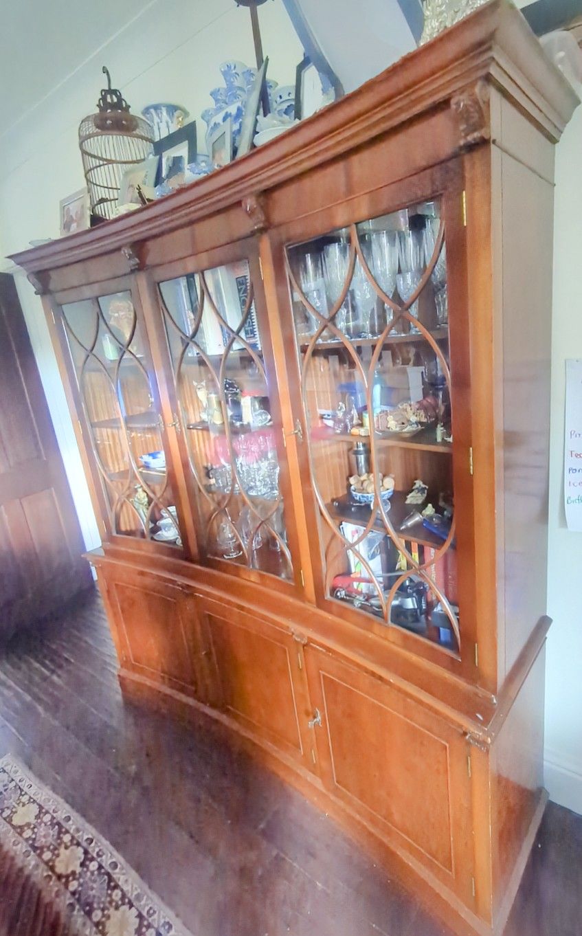 Bevan And Funnell Yew Breakfront Cabinet 1980's Reprodux 1980's photo furniture