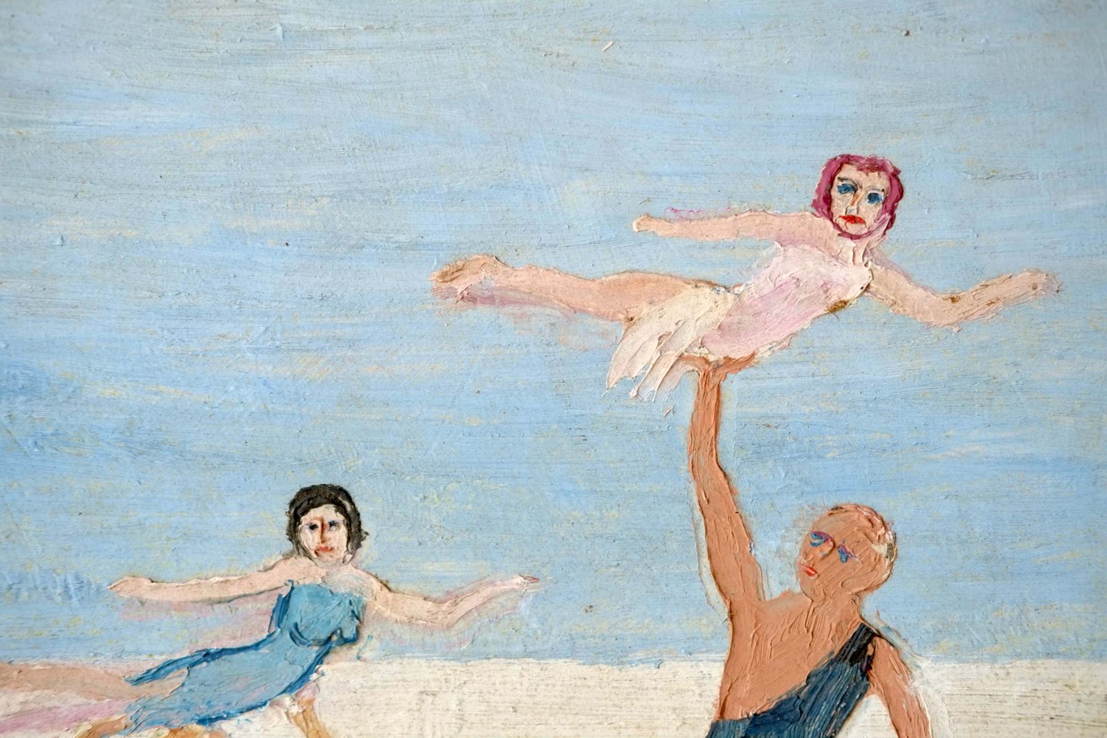 Fred Yates (1922 2008), Strongmen, Oil On Board photo vinterior