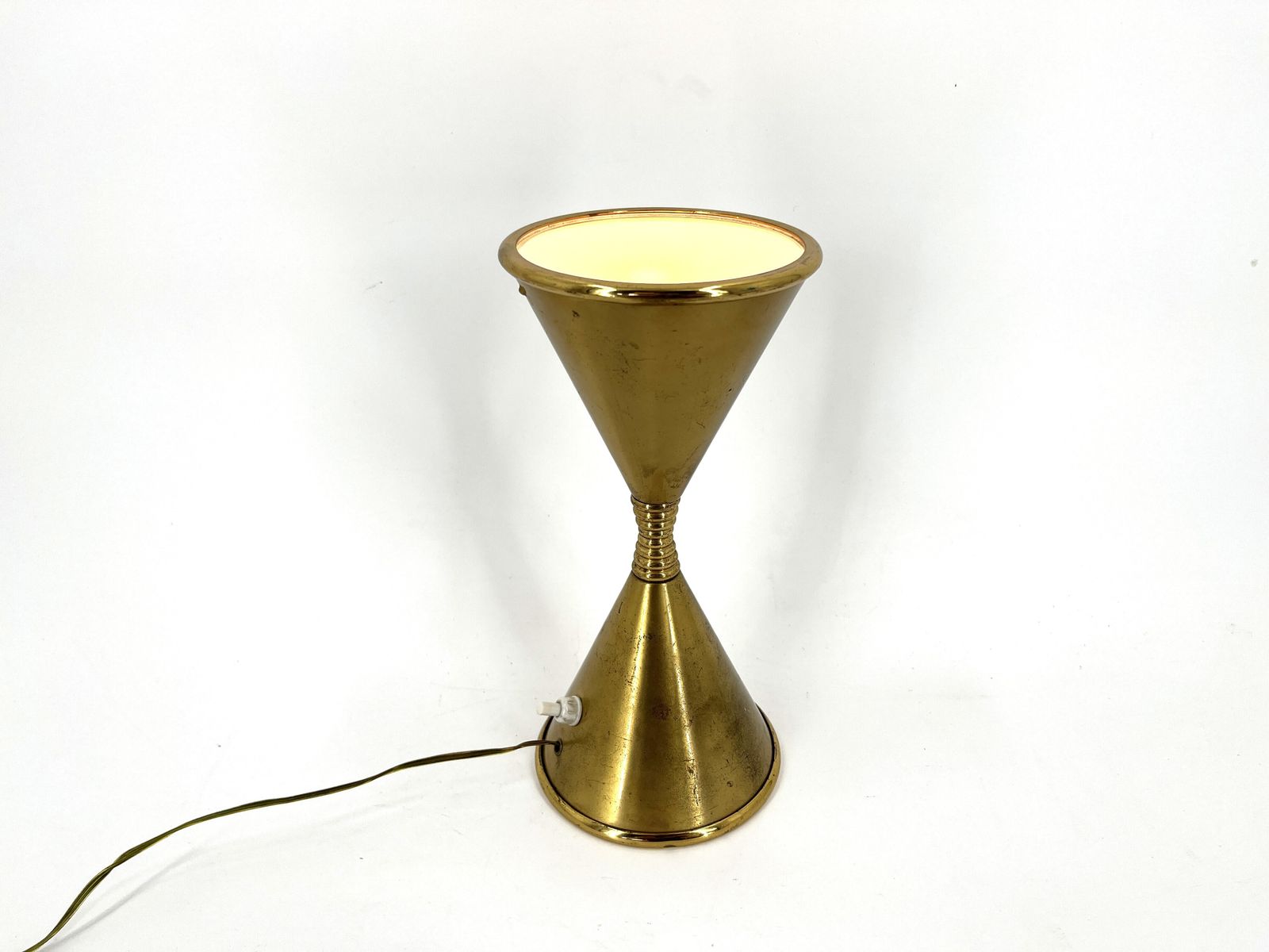Mid Century Brass Table Lamp Model Clessidra By Angelo Lelli For Arredoluce, 1960s photo vinterior