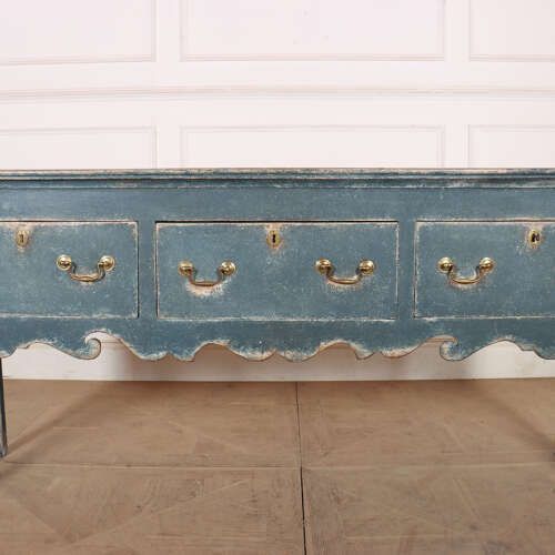 English Painted Dresser Base, 1700s photo for sale