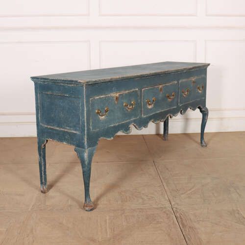 English Painted Dresser Base, 1700s photo vintage