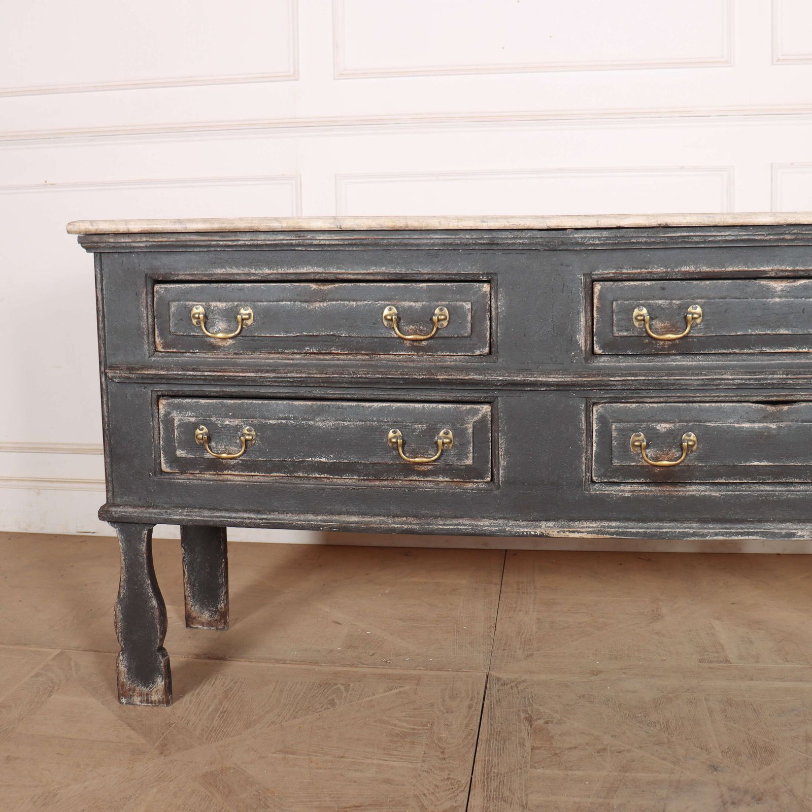 English Painted Dresser Base, 1700s photo furniture