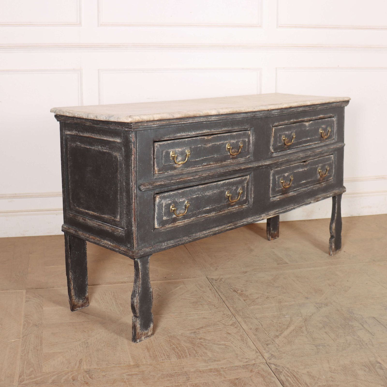 Furniture English Painted Dresser Base, 1700s photo