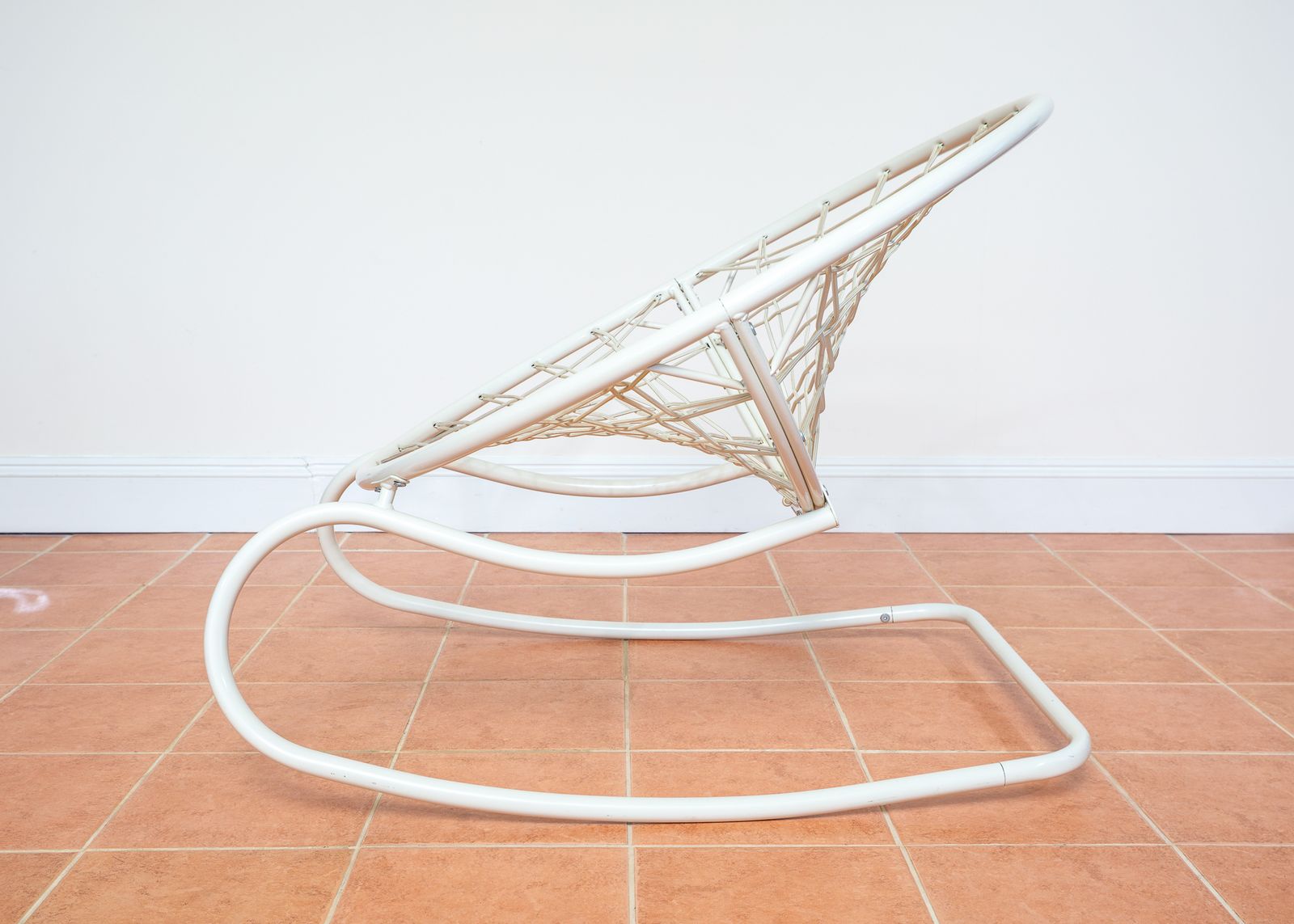 Futuristic Rocking Chair Danish Large White Space Age Minimalist Architectural By Niels Gammelgaard Axvall Avante Garde Sculptural Bauhaus Mcm photo for sale