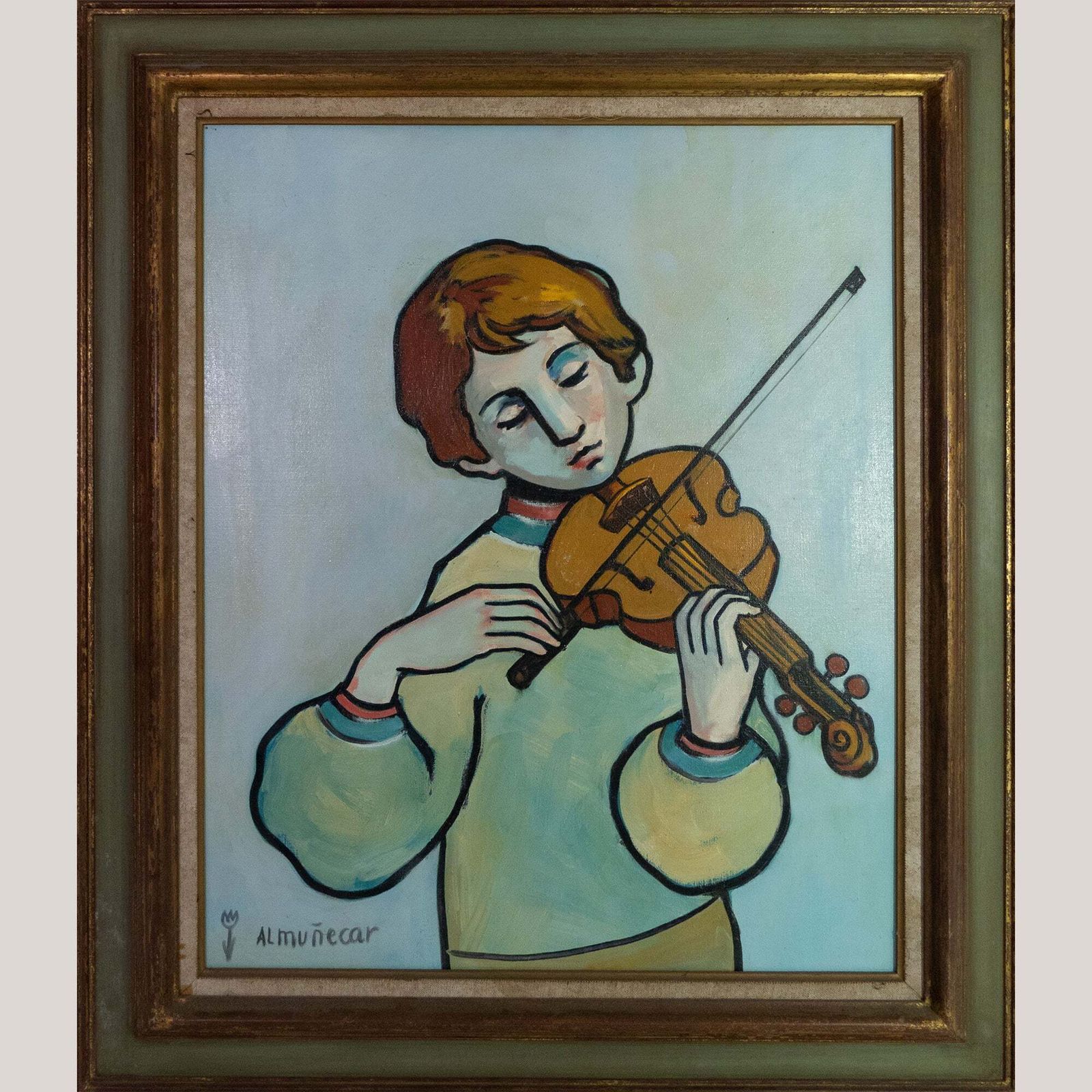 Set Van Vier Mid Century Portretten – Gesigneerd "Almuñecar," Olieverf Op Doek photo 3294.0