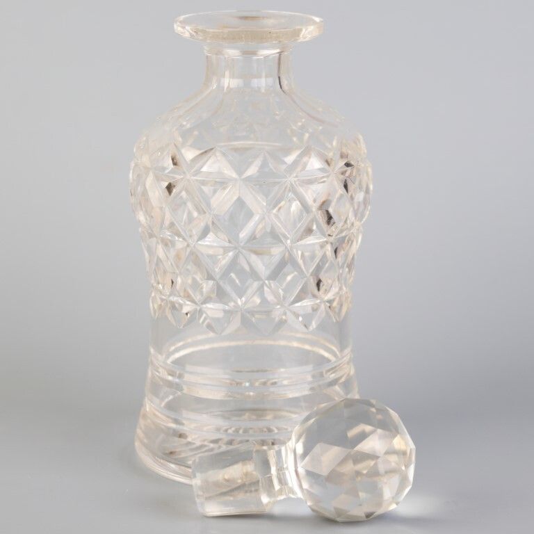 Antique Crystal Glass Decanter Liqueur Bottle photo furniture