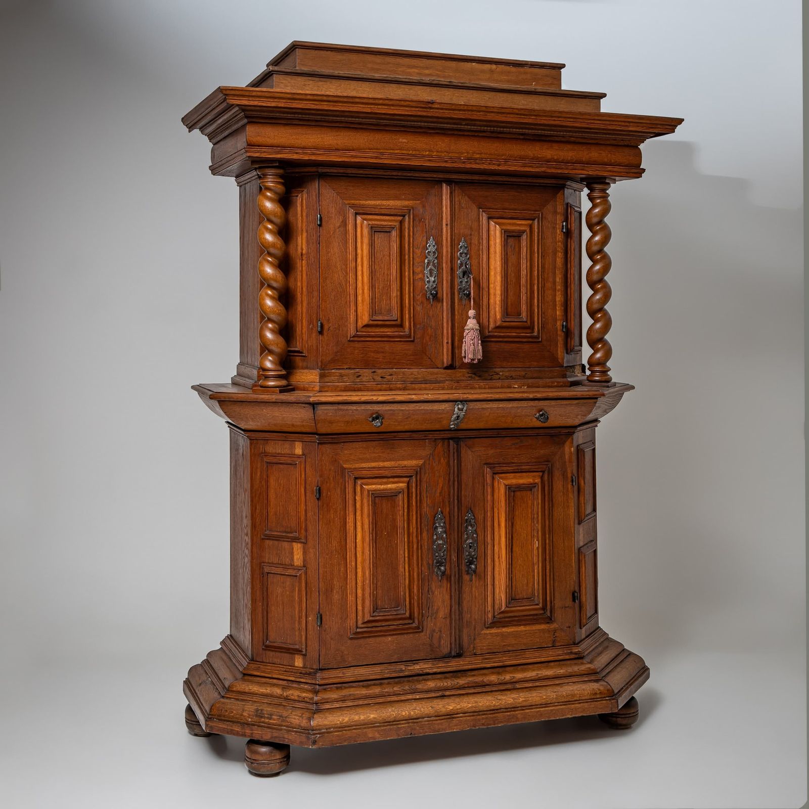 Baroque Cabinet With Turned Columns, 18th Century photo Furniture