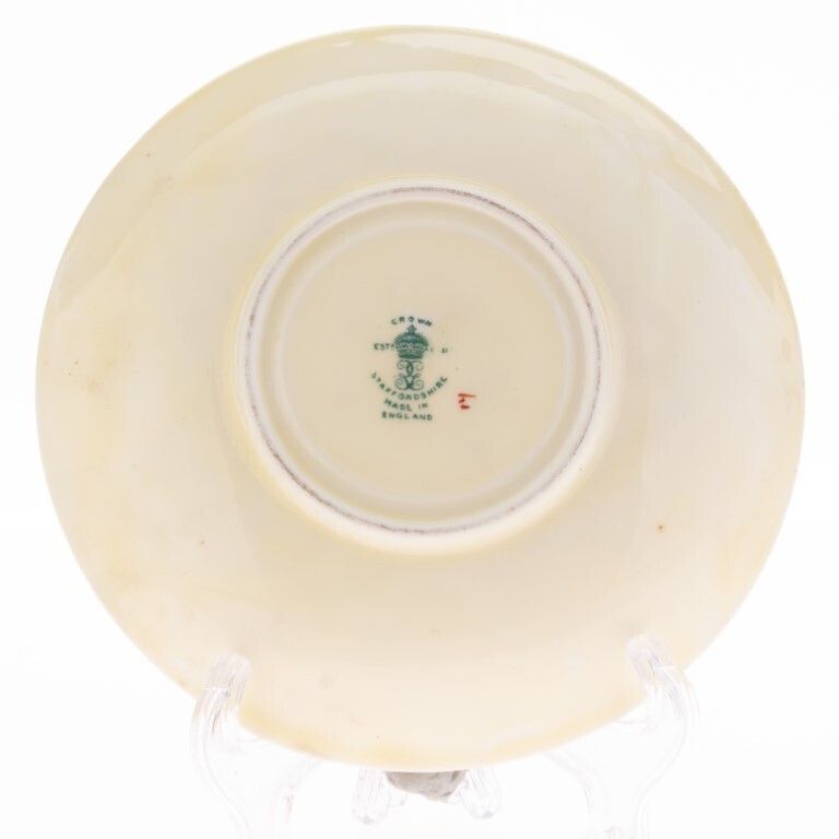Five Antique Crown Staffordshire Gilt Porcelain Teacups photo Home Decor